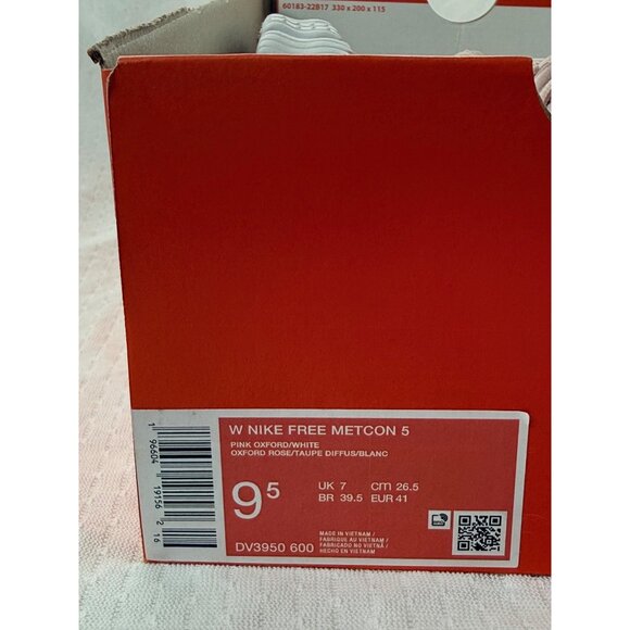 9.5 Women’s Nike Free Metcon 5 Gym Training Shoe Pink Oxford White DV3950-600 - Picture 6 of 6